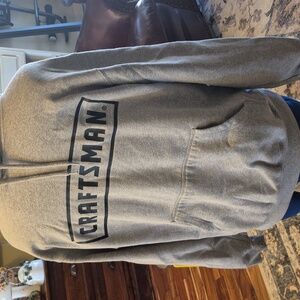 Craftsman Red Label Gray fleece Hoodie. (#1119A).size M.